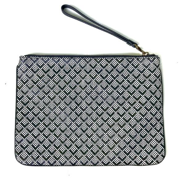 Ralph Lauren Black & White Woven Clutch Wristlet Organizer Pouch | Designer Gift - Picture 4 of 11